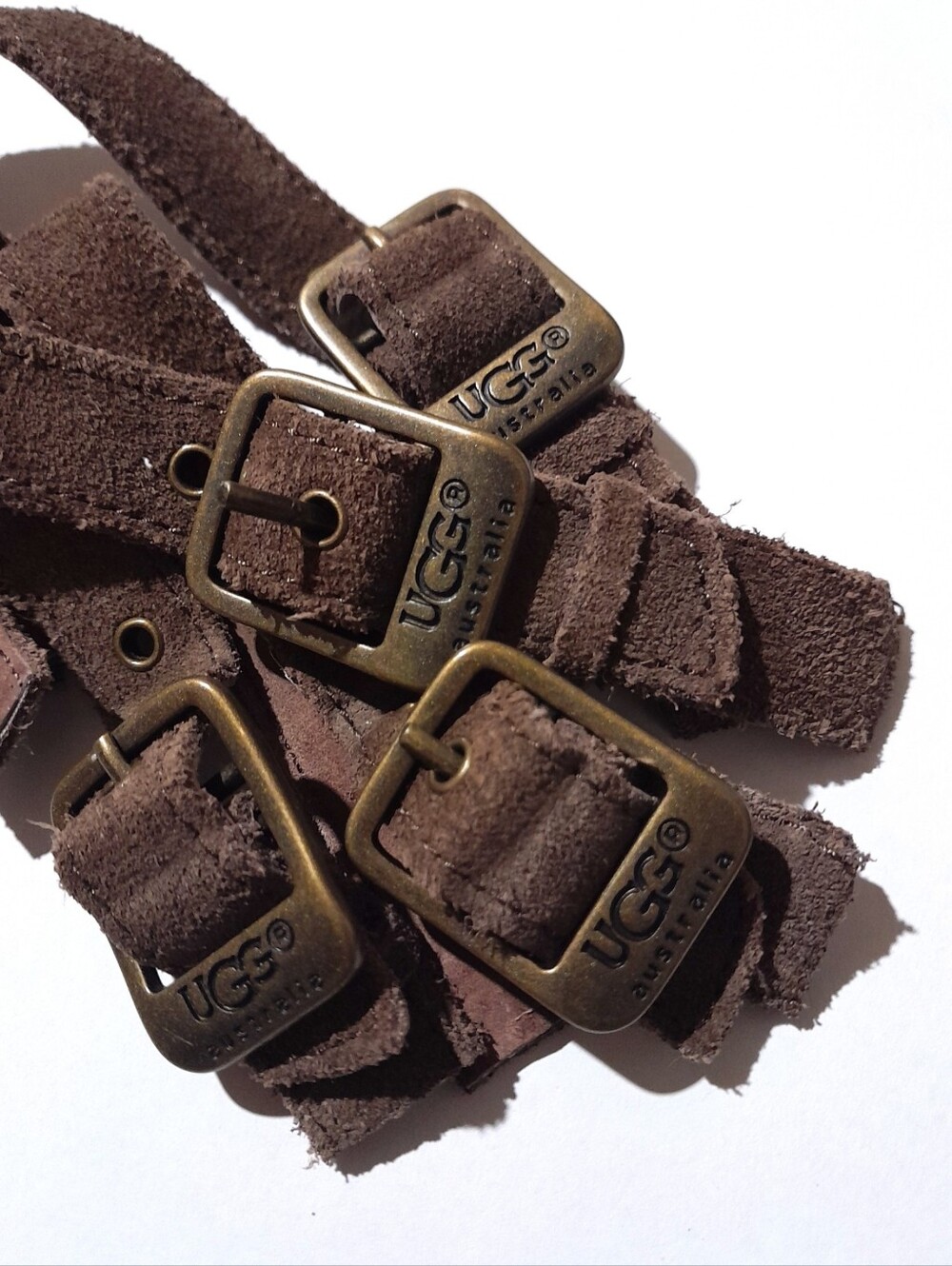 UGG leather and metal (or brass) straps for clothing upcycling 9"-9.5"